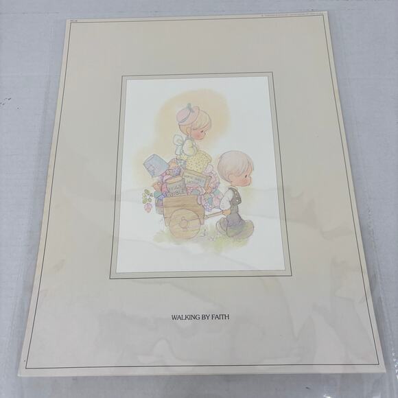 Precious Moments Poster Art Print Walking by Faith 11 x 14 Inch Jonathan & David - Picture 1 of 8